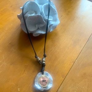 Metal necklace and earrings, 12”-13”with extender. Black, Gold,Silver,bronze